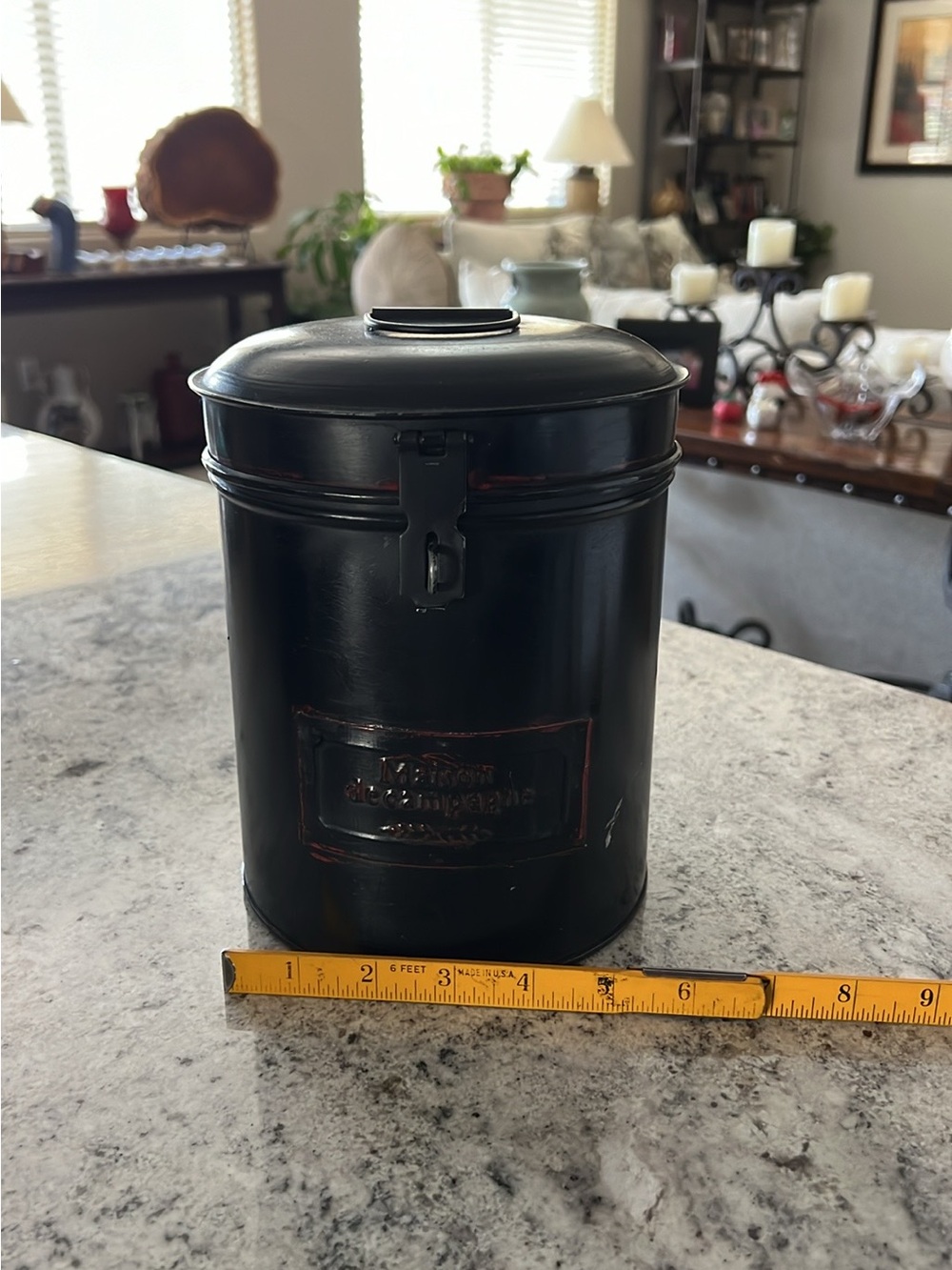 Set of 3 Metal Canisters Home Decor - Picture 4 of 12